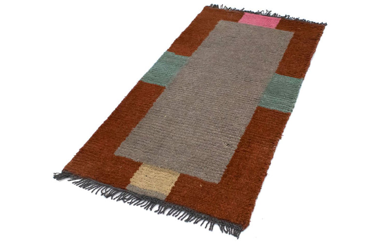 Nepal Teppich 140 x 70 cm - silber