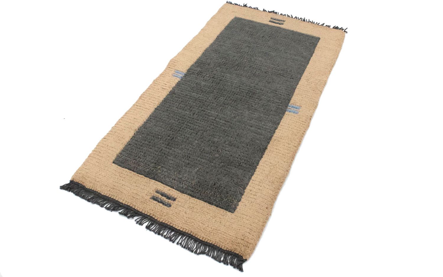 Nepal Teppich 140 x 70 cm - grau
