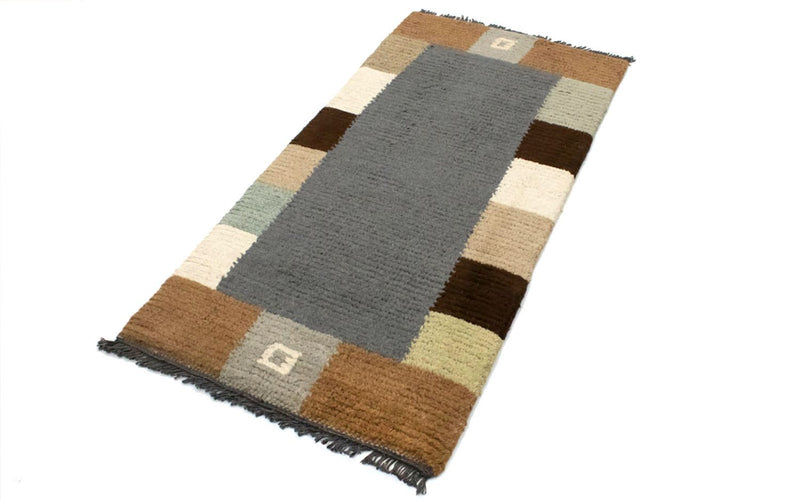 Nepal Teppich 140 x 70 cm - grau