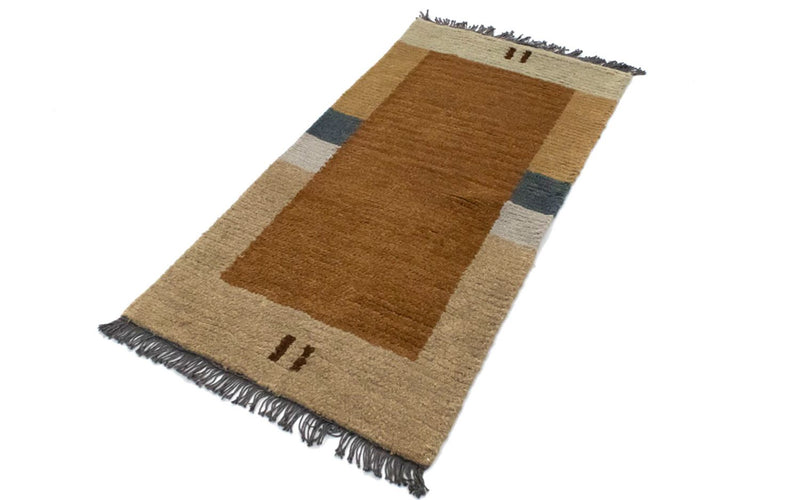Nepal Teppich 140 x 70 cm - braun