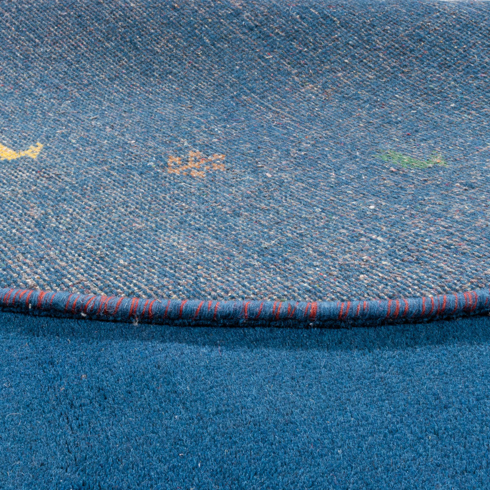 Gabbeh Teppich - Indus rund  - 196 x 196 cm - blau