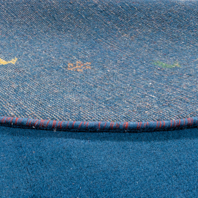 Gabbeh Teppich - Indus rund  - 196 x 196 cm - blau
