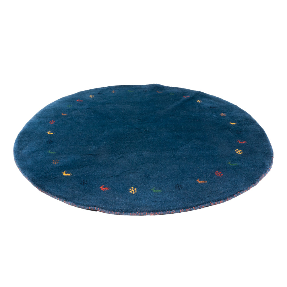 Gabbeh Teppich - Indus rund  - 194 x 194 cm - blau