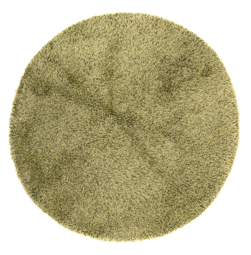 Hochflor Teppich rund  - 200 x 200 cm - olivgrün