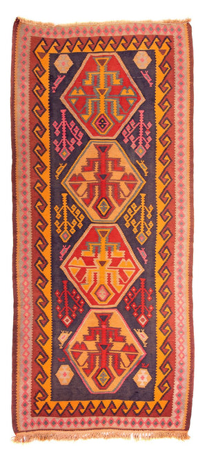 Kelim Teppich - Old 340 x 155 cm - mehrfarbig