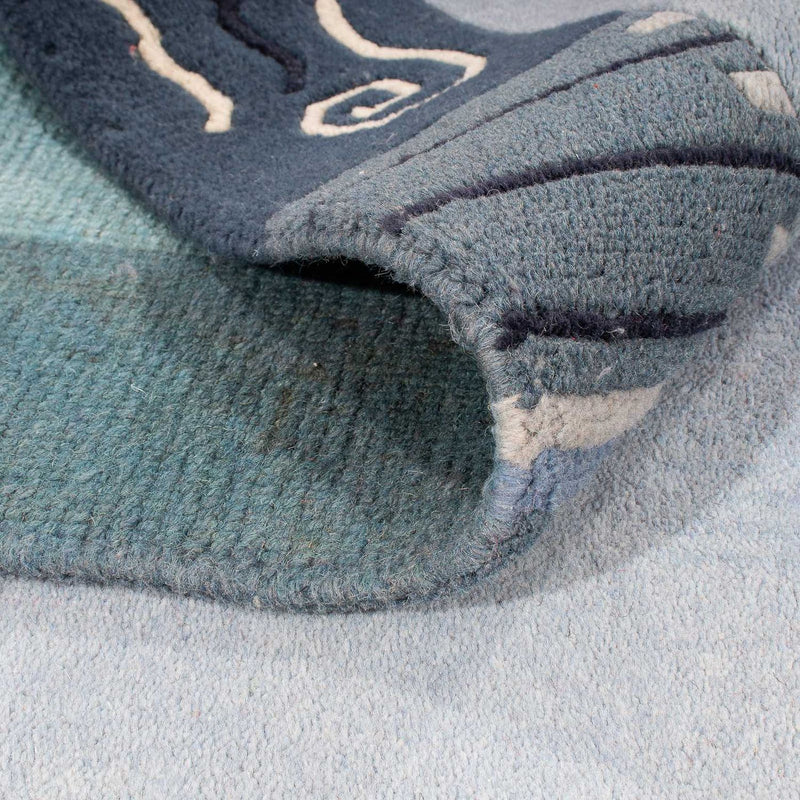 Nepal Teppich 240 x 170 cm - hellblau