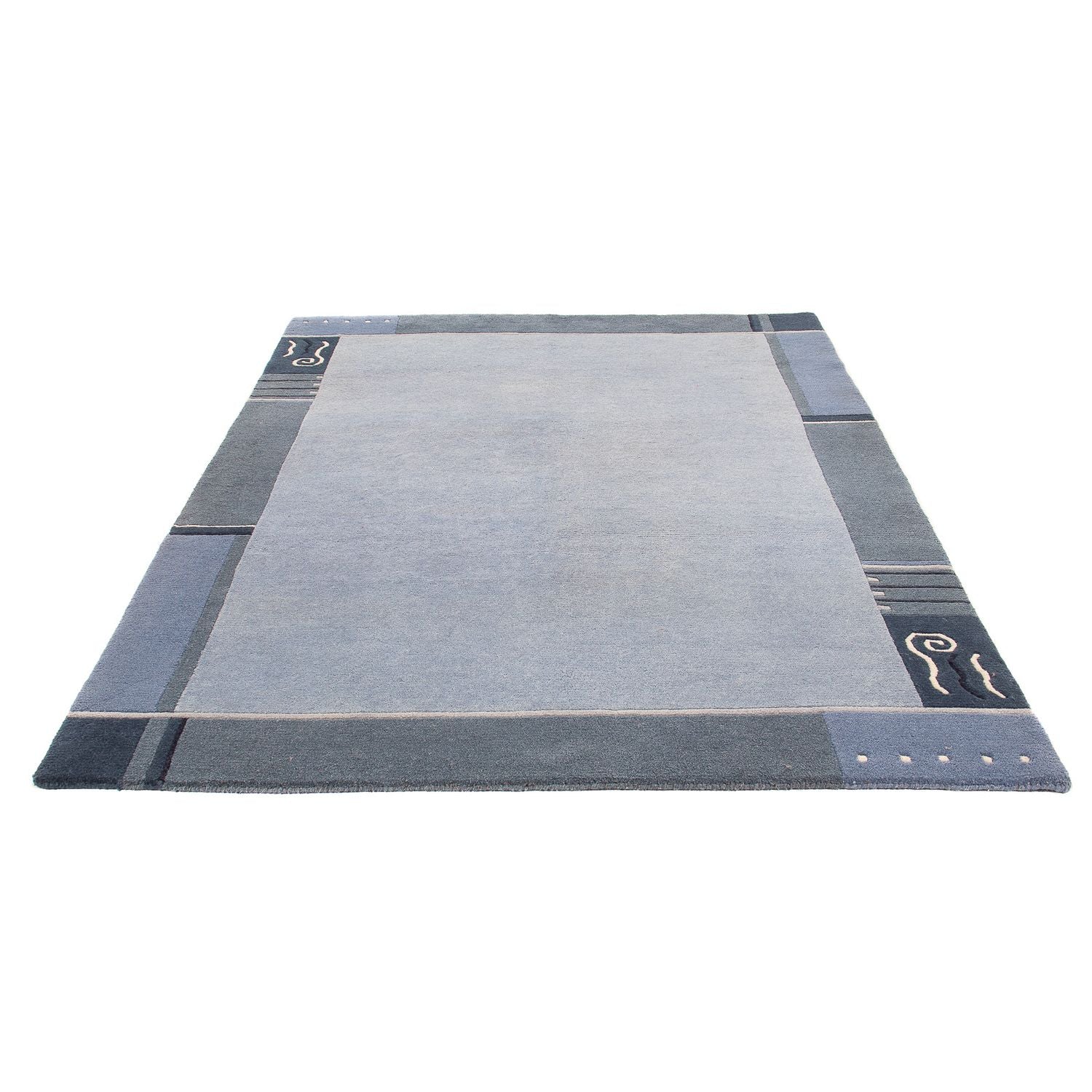 Nepal Teppich 240 x 170 cm - hellblau