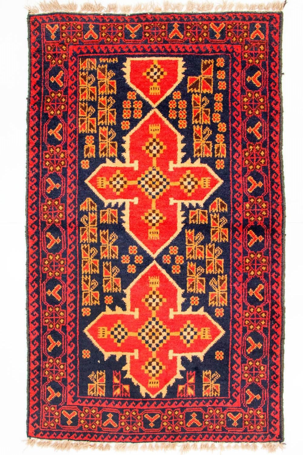 Belutsch Teppich 136 x 80 cm - blau