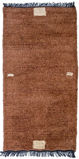 Nepal Teppich 140 x 70 cm - braun