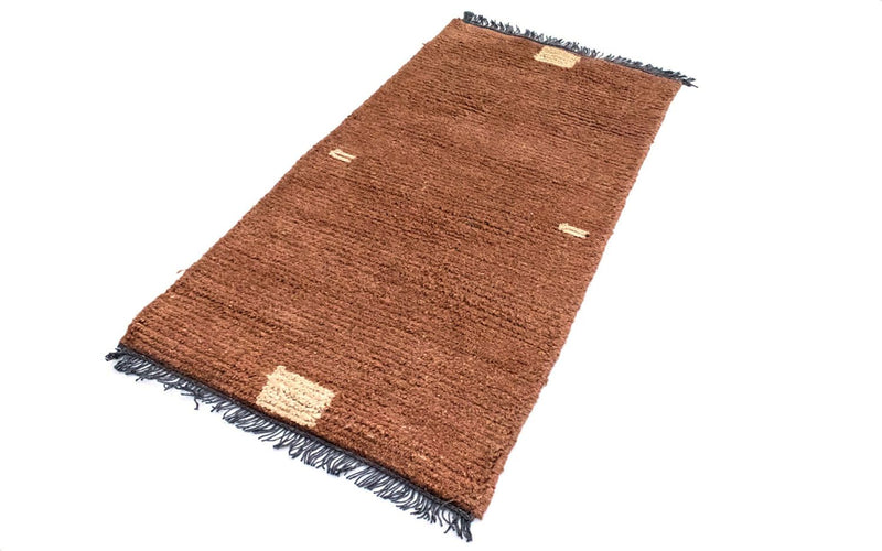 Nepal Teppich 140 x 70 cm - braun