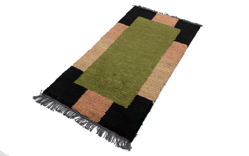 Nepal Teppich 140 x 70 cm - grün
