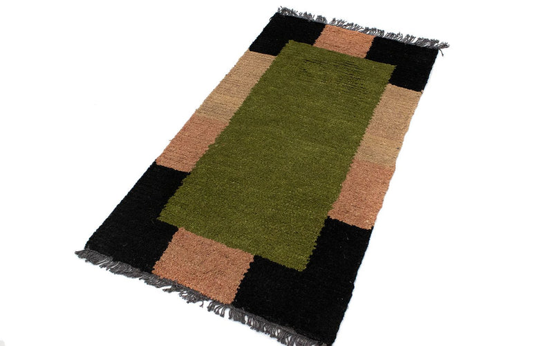 Nepal Teppich 140 x 70 cm - grün
