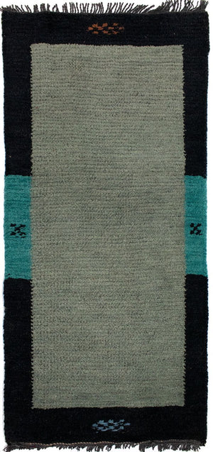 Nepal Teppich 140 x 70 cm - grau