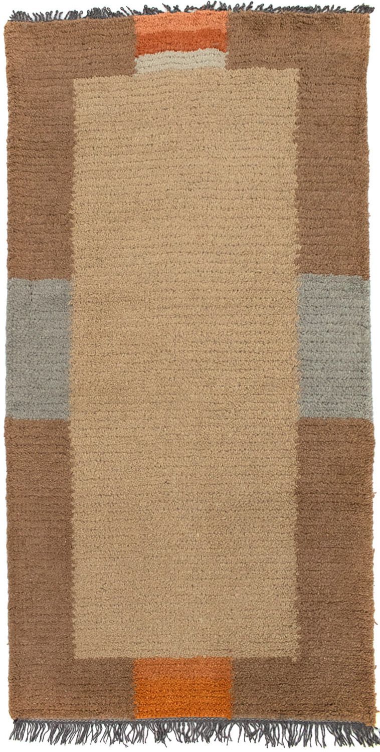 Nepal Teppich 140 x 70 cm - hellbraun