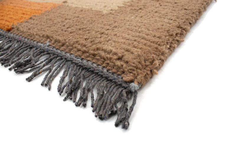 Nepal Teppich 140 x 70 cm - hellbraun