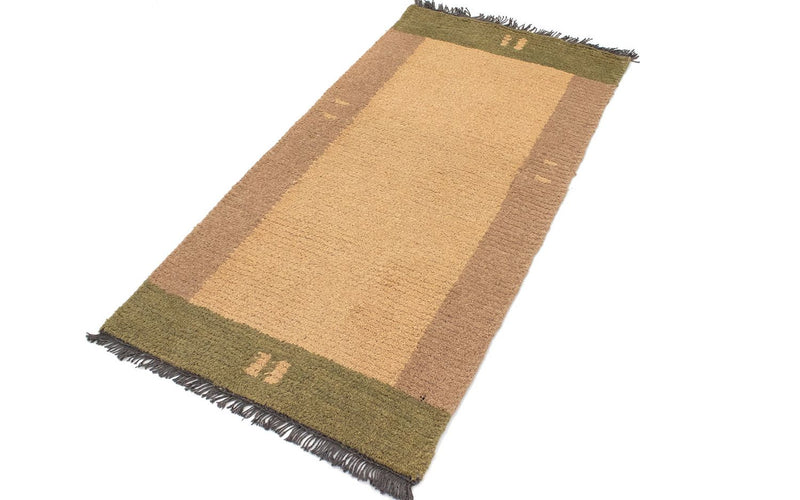 Nepal Teppich 140 x 70 cm - hellbraun