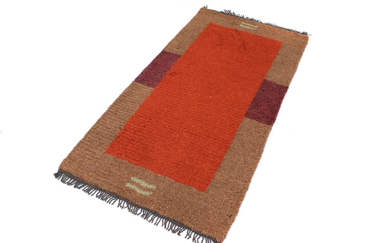 Nepal Teppich 140 x 70 cm - rot