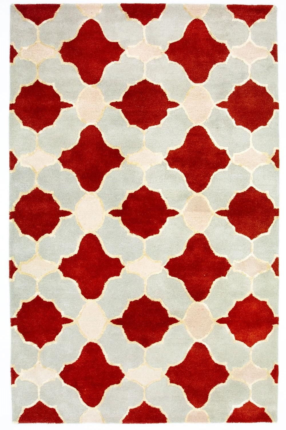 Wollteppich 244 x 152 cm Wohnzimmer Teppich