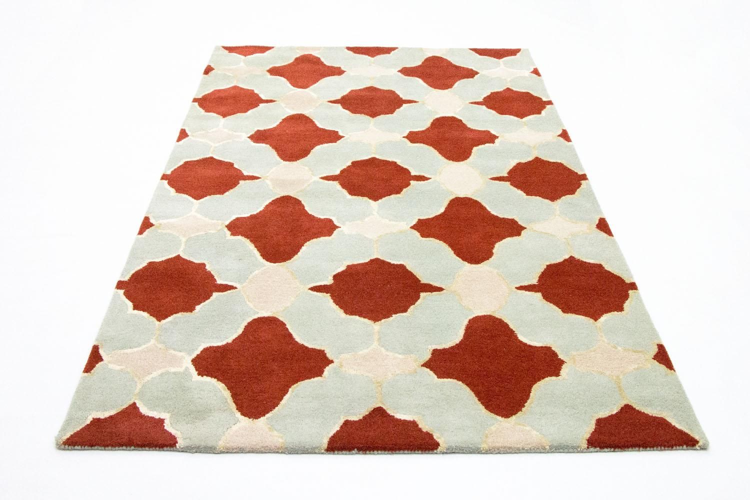 Wollteppich 244 x 152 cm Wohnzimmer Teppich