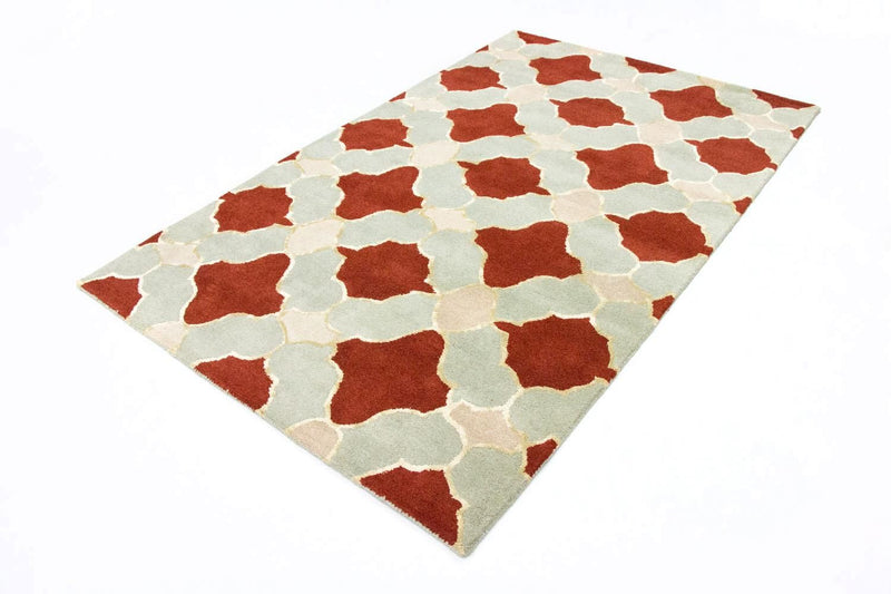 Wollteppich 244 x 152 cm Wohnzimmer Teppich