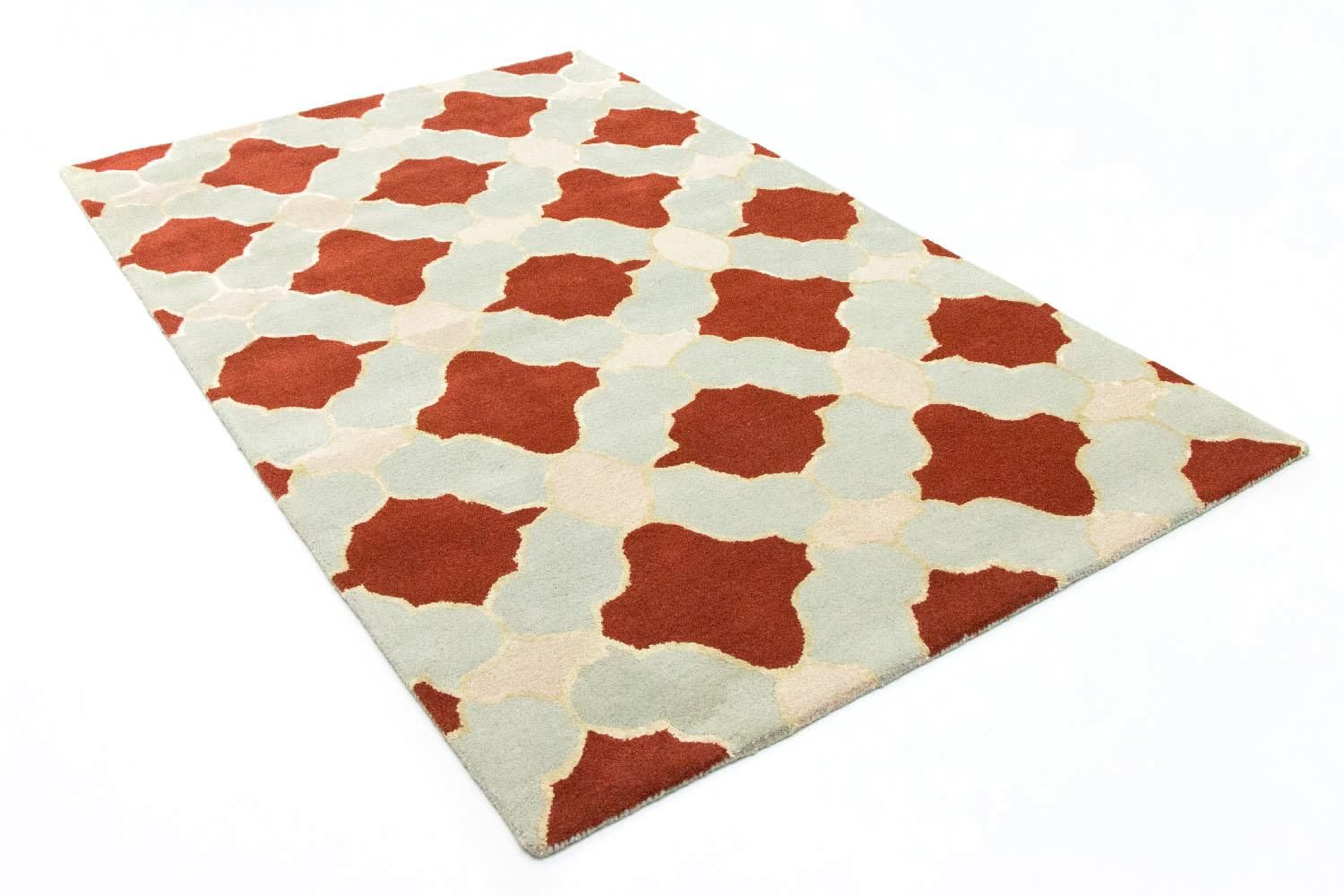 Wollteppich 244 x 152 cm Wohnzimmer Teppich