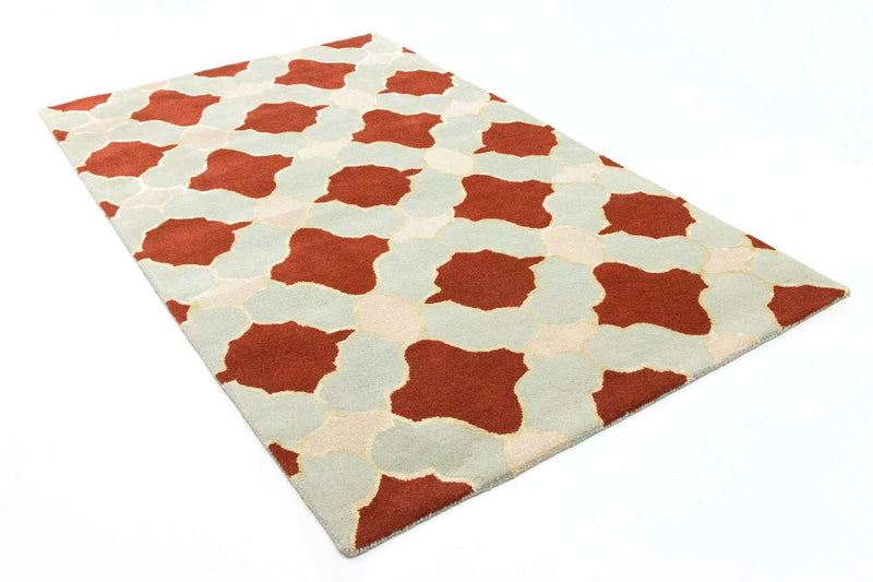 Wollteppich 244 x 152 cm Wohnzimmer Teppich