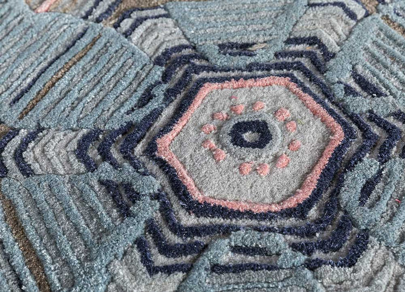 Wollteppich sonderform  - 240 x 170 cm - mehrfarbig