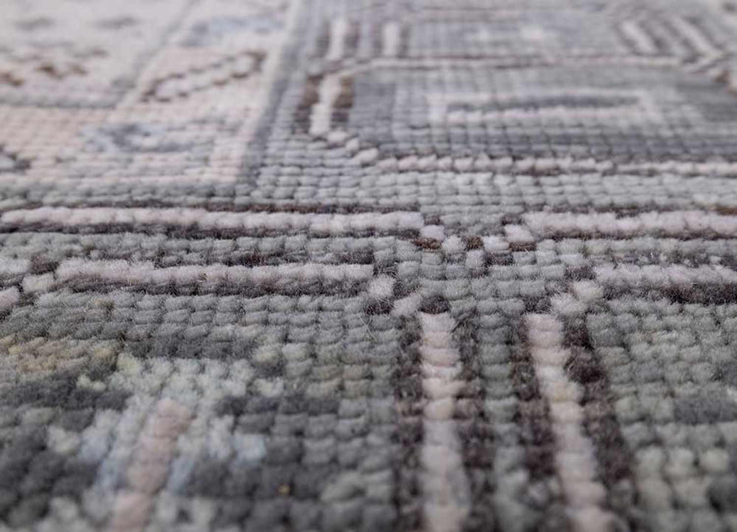 Wollteppich - 300 x 240 cm - silber