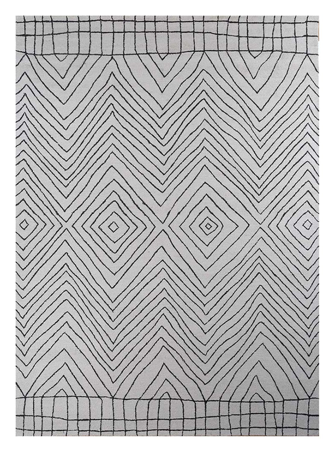 Wollteppich - 330 x 240 cm - hellgrau