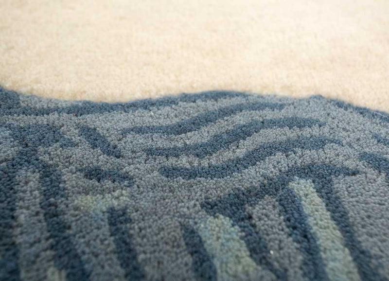 Wollteppich quadratisch  - 185 x 185 cm - creme
