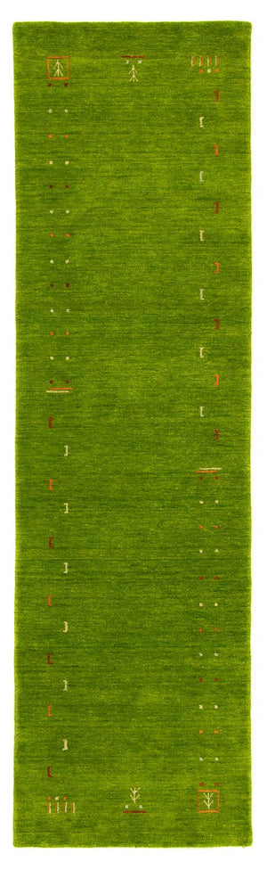 Gabbeh Teppich - Indus 400 x 80 cm - grün