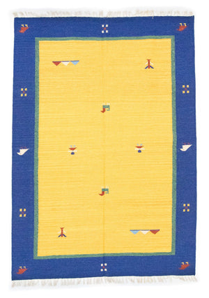 Kelim Teppich - Trendy 200 x 140 cm - gelb