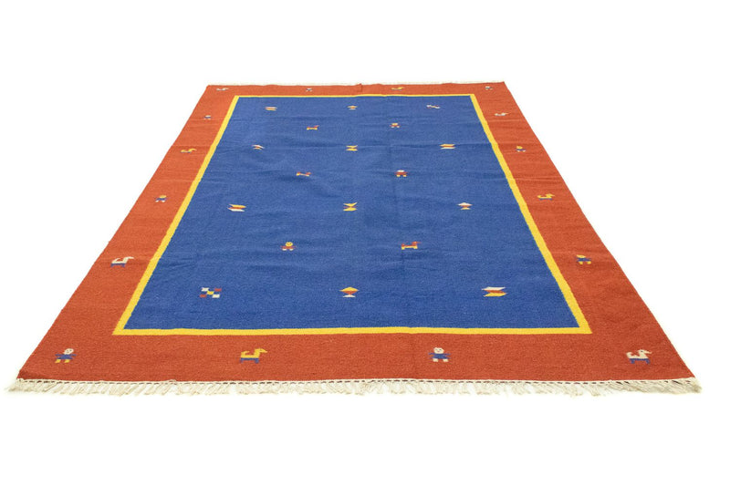 Kelim Teppich - Trendy 300 x 200 cm - blau