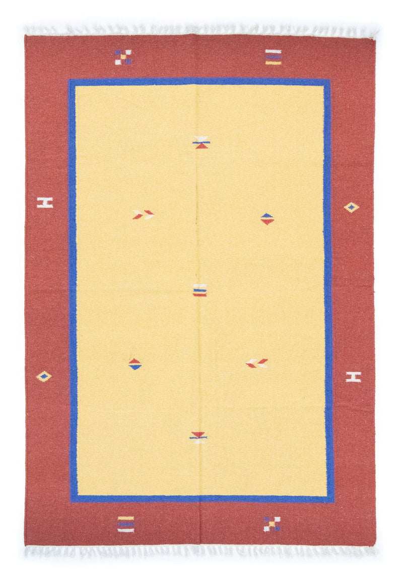 Kelim Teppich - Trendy 200 x 140 cm - gelb