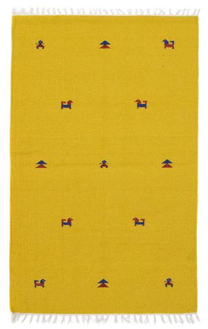Kelim Teppich - Trendy 180 x 120 cm - gelb