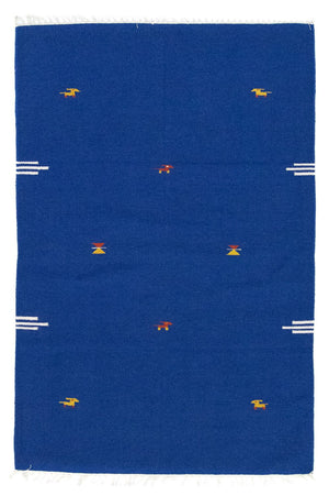 Kelim Teppich - Trendy 180 x 120 cm - blau