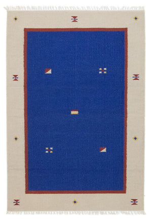 Kelim Teppich - Trendy 180 x 120 cm - blau