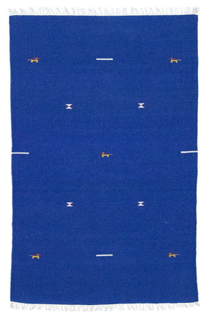 Kelim Teppich - Trendy 180 x 120 cm - blau