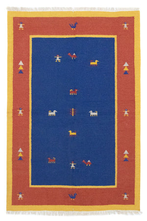 Kelim Teppich - Trendy 200 x 140 cm - blau