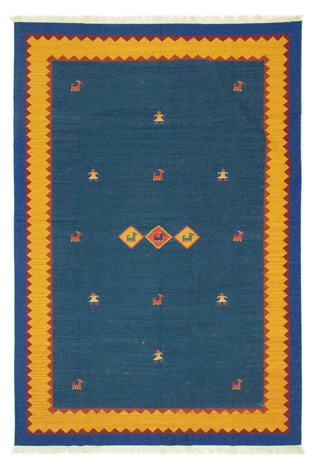 Kelim Teppich - Trendy 300 x 200 cm - blau