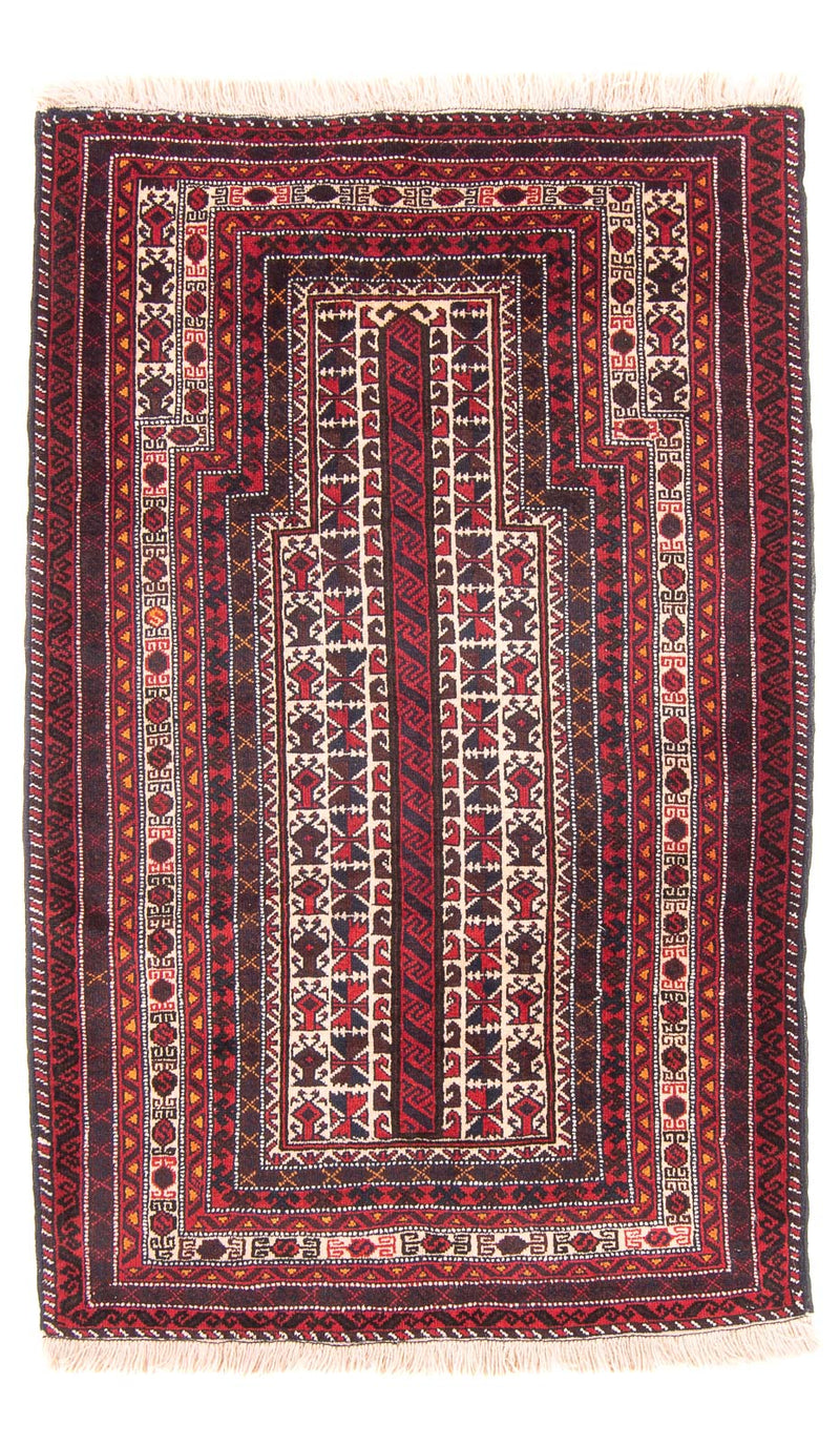 Belutsch Teppich - Gebetsteppich - 150 x 102 cm - beige