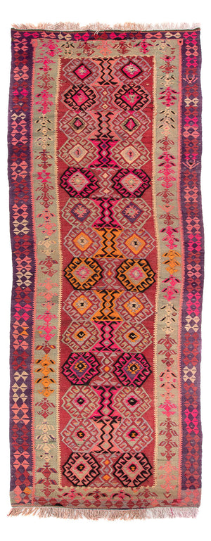 Läufer Kelim - Old - 374 x 129 cm - mehrfarbig