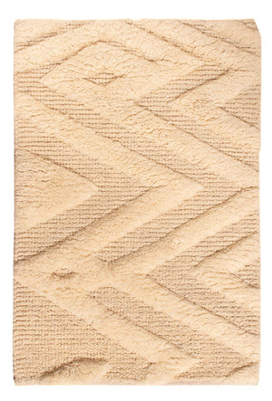 Wollteppich - 90 x 60 cm - hellbeige