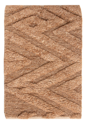 Wollteppich - 90 x 60 cm - dunkelbeige