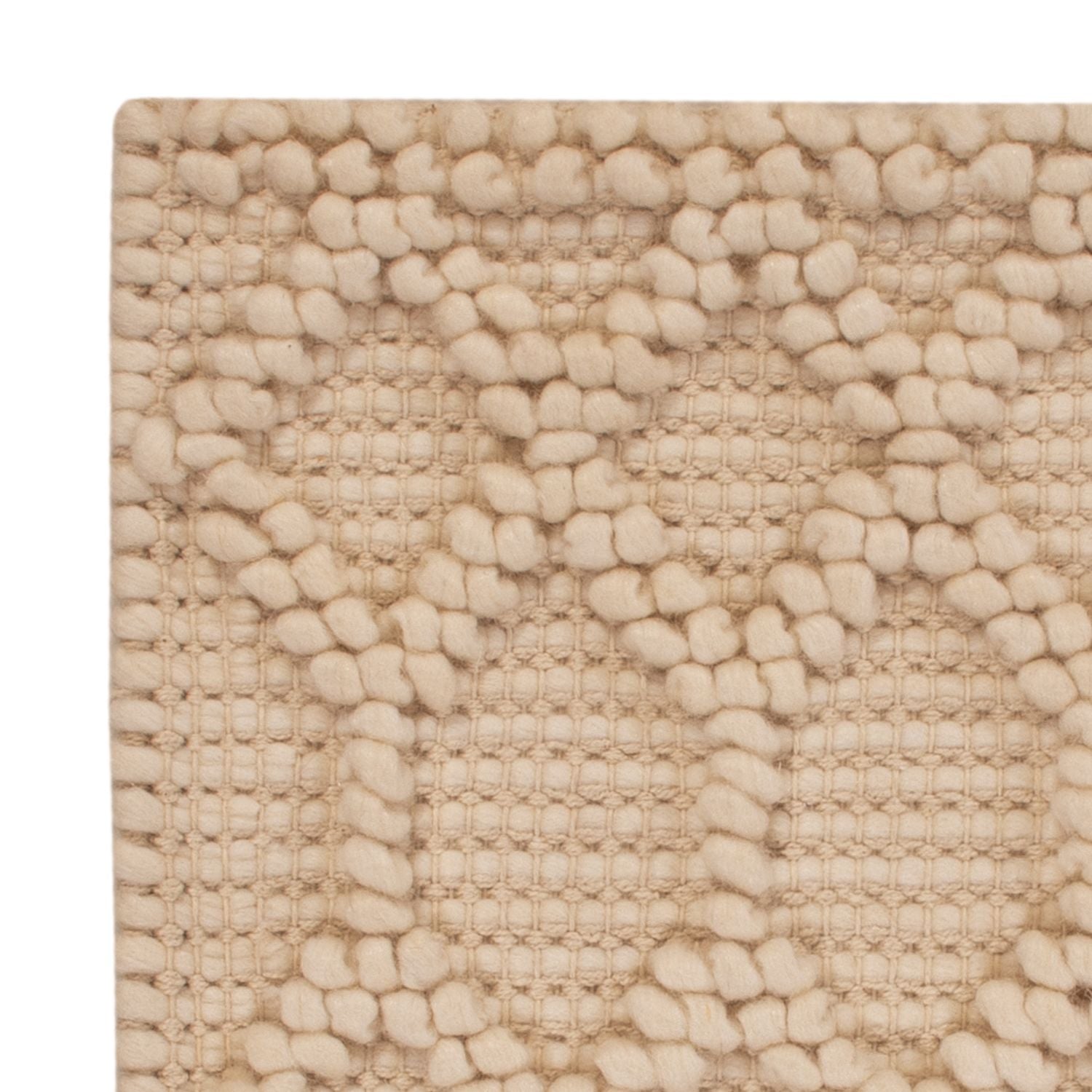 Wollteppich quadratisch  - 48 x 42 cm - beige