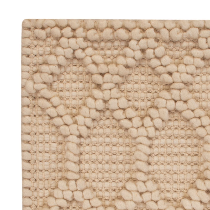 Wollteppich quadratisch  - 48 x 42 cm - beige