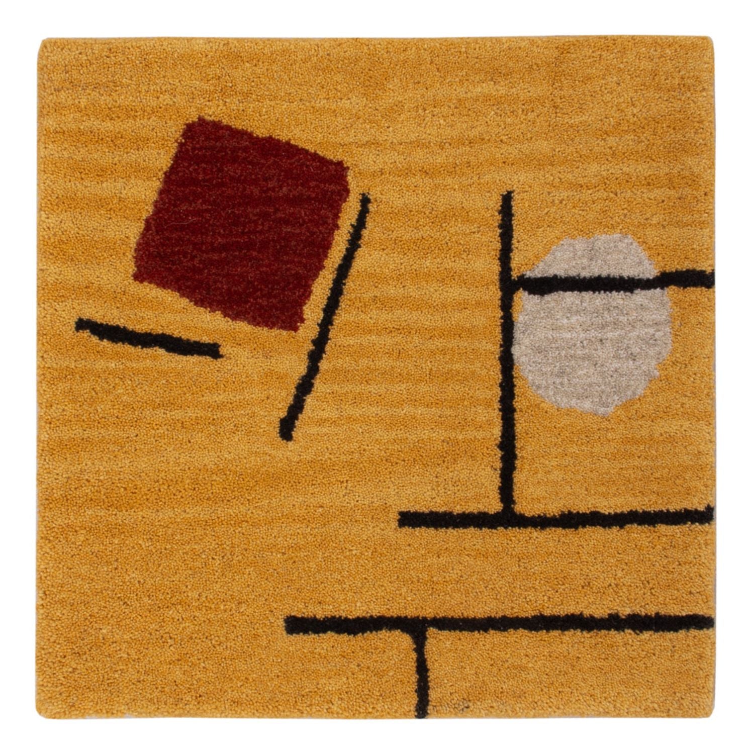 Wollteppich quadratisch  - 47 x 47 cm - gold