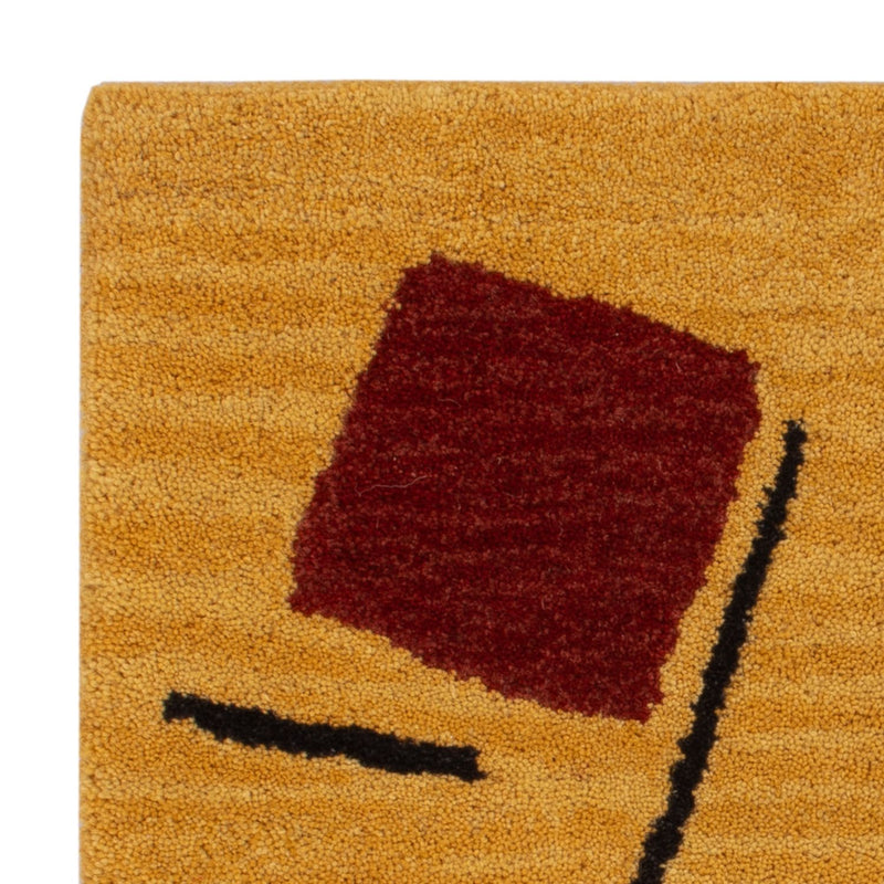 Wollteppich quadratisch  - 47 x 47 cm - gold