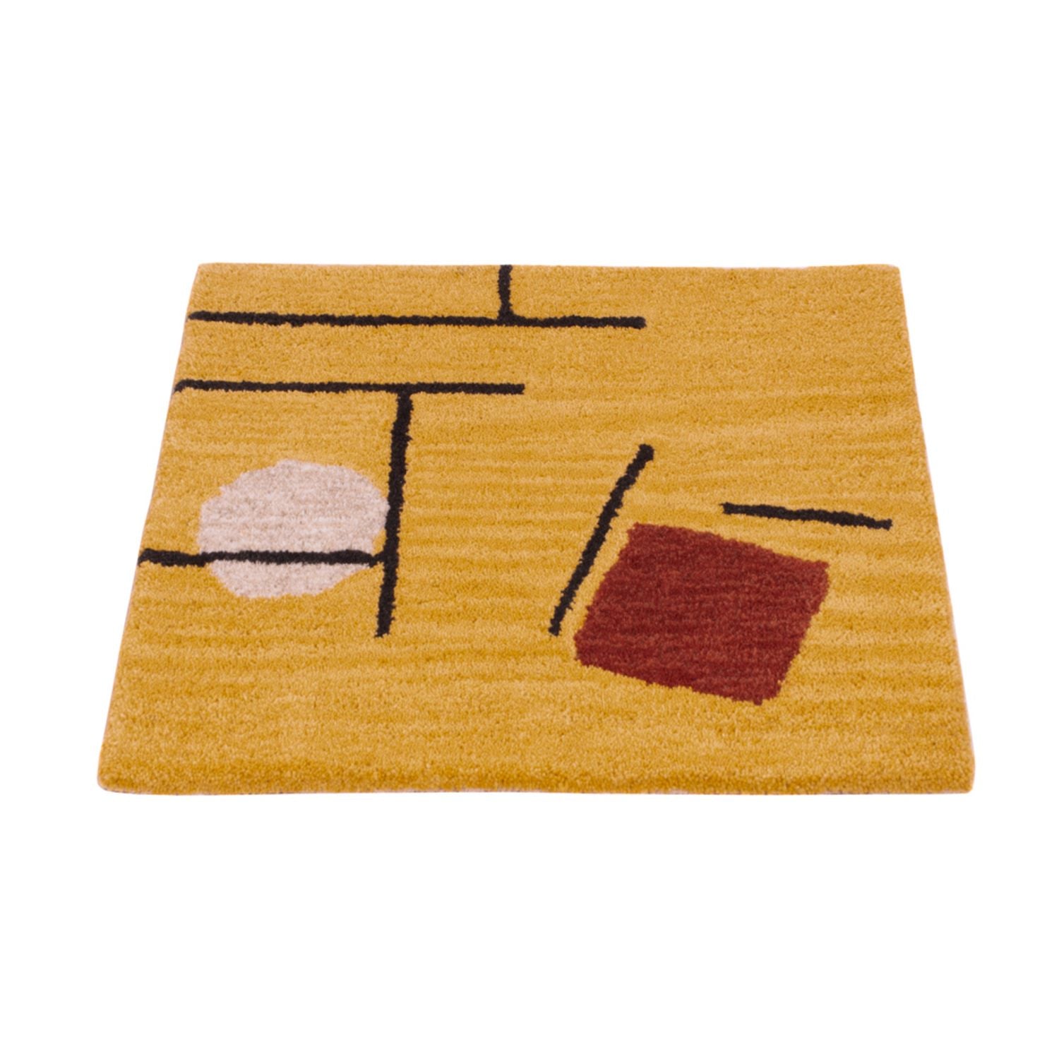 Wollteppich quadratisch  - 47 x 47 cm - gold