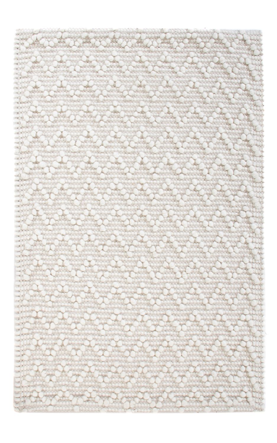 Wollteppich - 94 x 62 cm - hellgrau